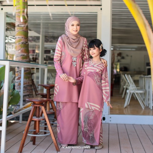 Kurung Arwa Kids - Dusty Pink