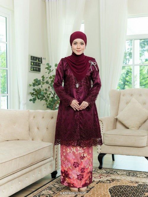 Kurung Mayang - Burgundy Kurung Mayang - Burgundy