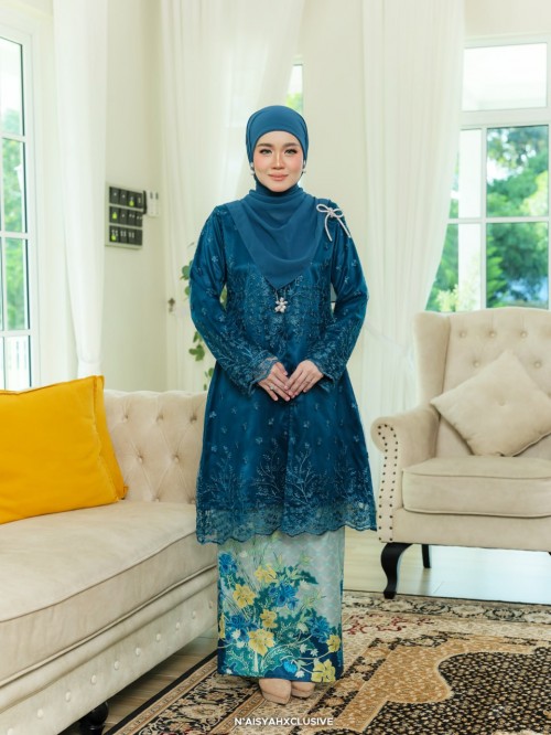 Kurung Mayang - Teal Blue Kurung Mayang - Teal Blue