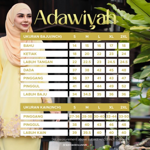 Kurung Adawiyah - Soft Yellow